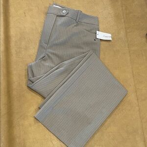 Calvin Klein Light Beige Striped Trousers